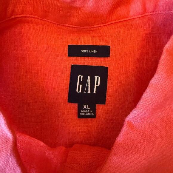 GAP Women’s Oversized Coral Linen Button Down Shirt | Size XL 801E - Picture 9 of 11